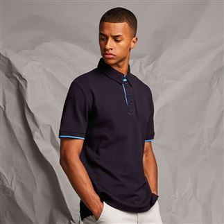 Contrast piqué polo shirt