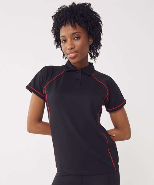 Women's piped performance polo