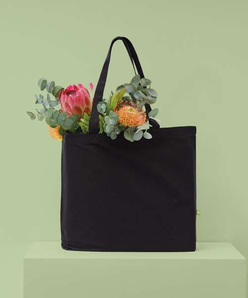 Organic canvas ‘flat base’ landscape shopper