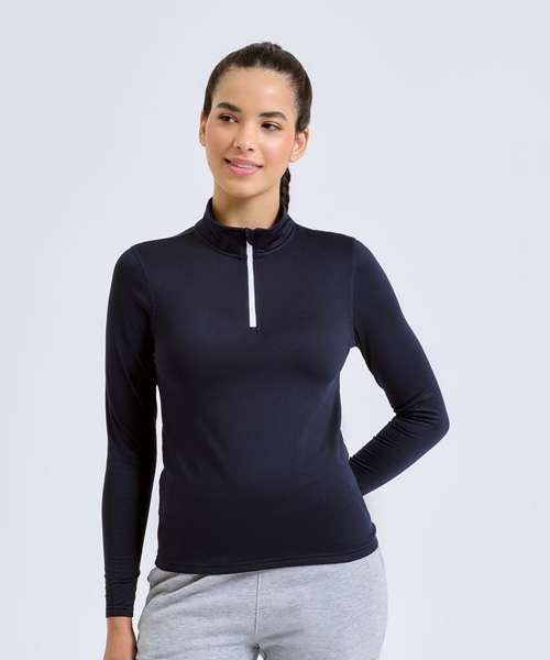 Women's TriDri® recycled long sleeve brushed back ¼ zip